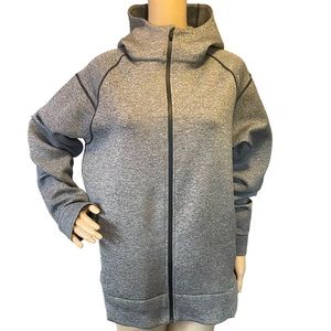 SODO TECH FLEECE XL zip front athletic hoodie jacket gray scuba knit